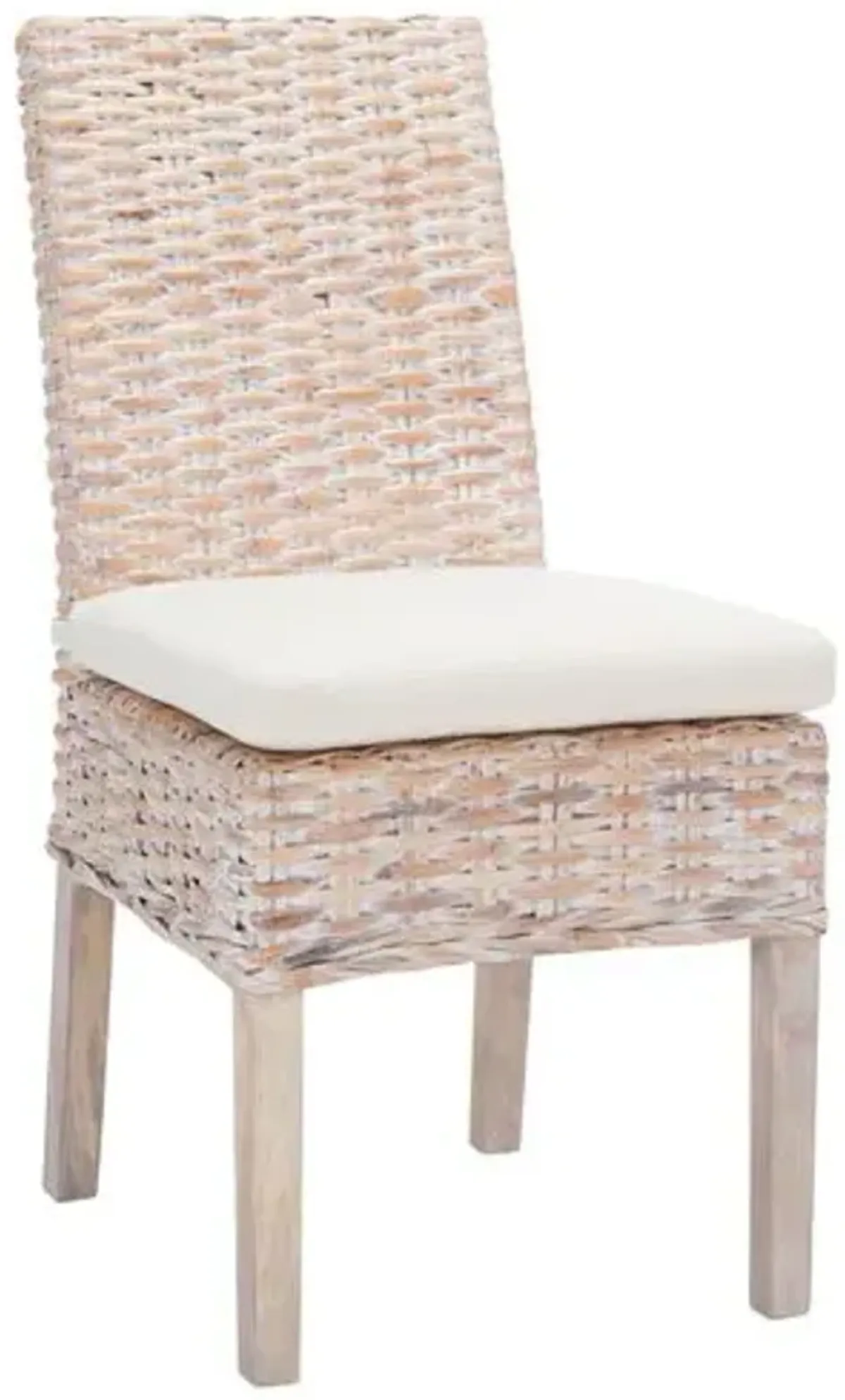 Set of 2 Jenine Rattan Side Chairs with Cushion - Whitewash
