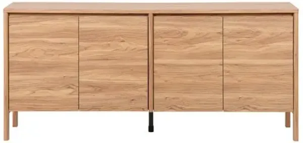 Quinorra 4-Drawer 2-Shelf Media Stand - Oak - Brown
