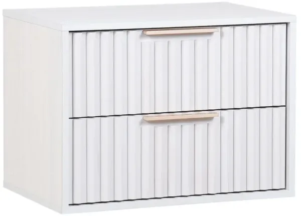 Kaliseth 2-Drawer Floating Fluted Nightstand