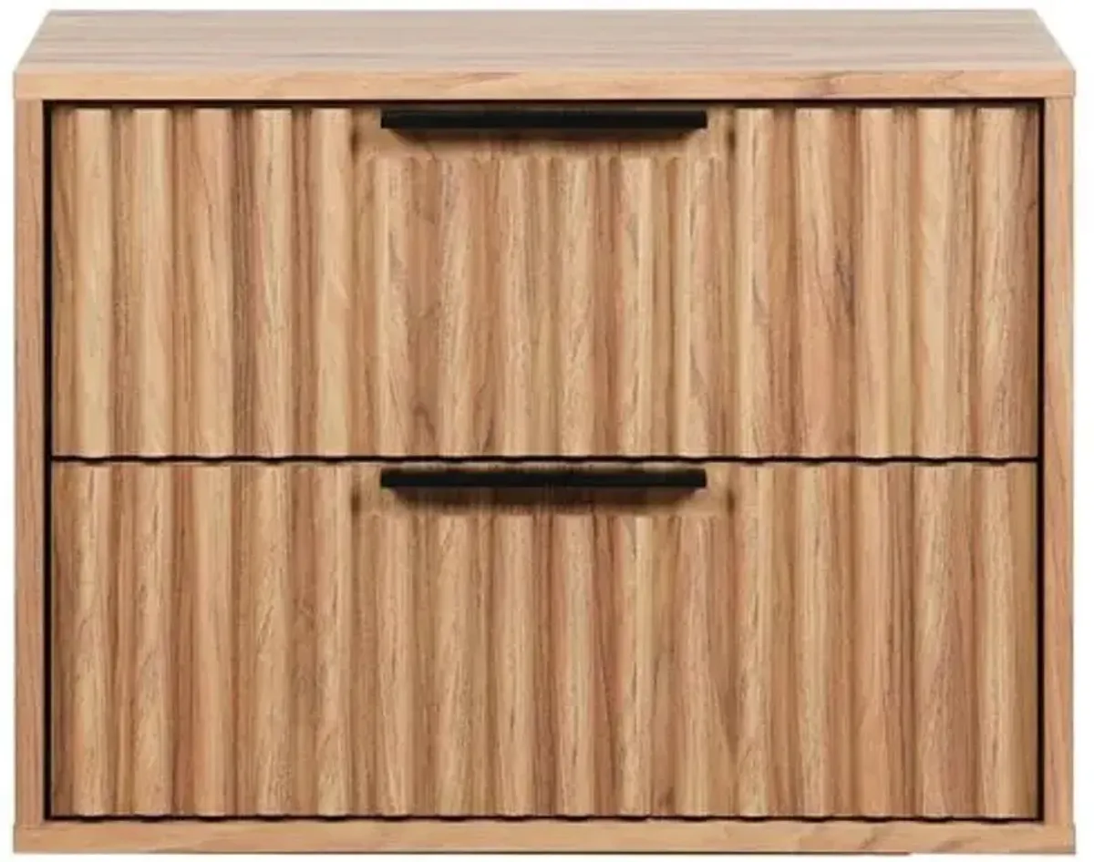 Kaliseth 2-Drawer Floating Fluted Nightstand