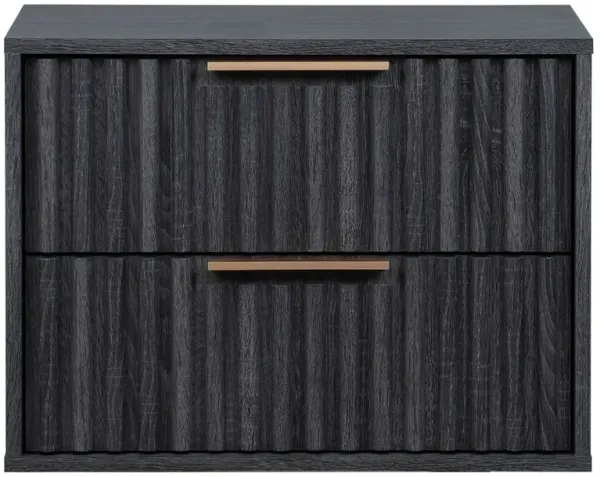 Kaliseth 2-Drawer Floating Fluted Nightstand