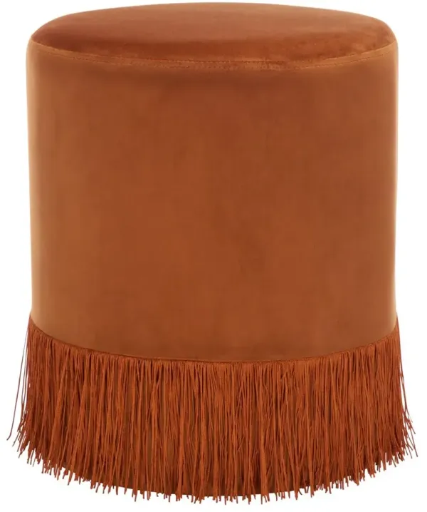 Melora Velvet Fringe Ottoman