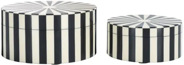 S/2 Ceydor Decor Boxes, Black/Ivory