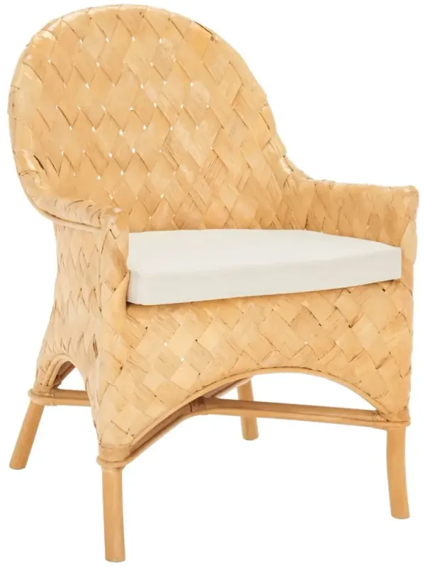 Torina Woven Dining Armchair, Natural/White