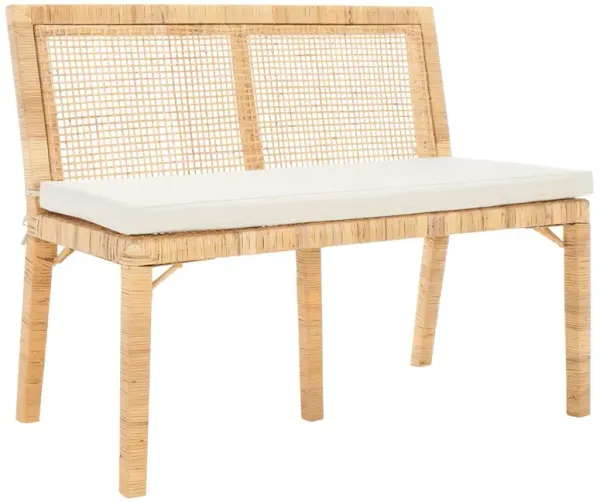 Dorenis Rattan Accent Bench, Natural