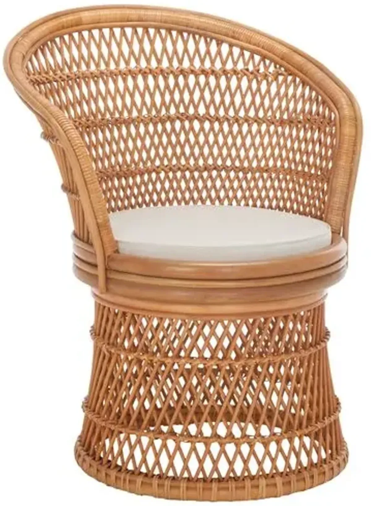 Teyreth Swivel Accent Rattan Chair with Cushion - Brown