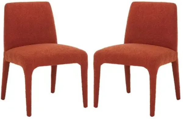 Set of 2 Truitt Boucle Dining Side Chairs - Orange