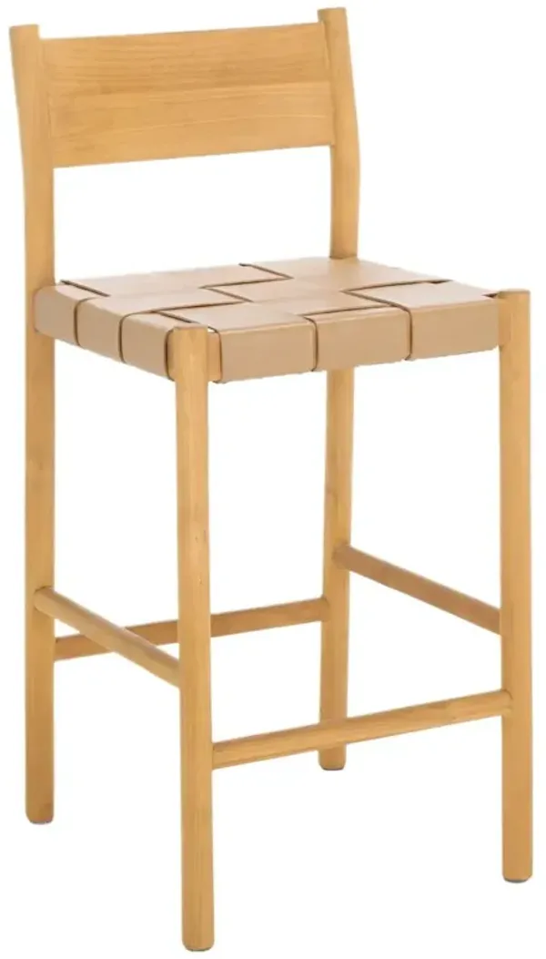 Ceylann Woven Leather Counter Stool