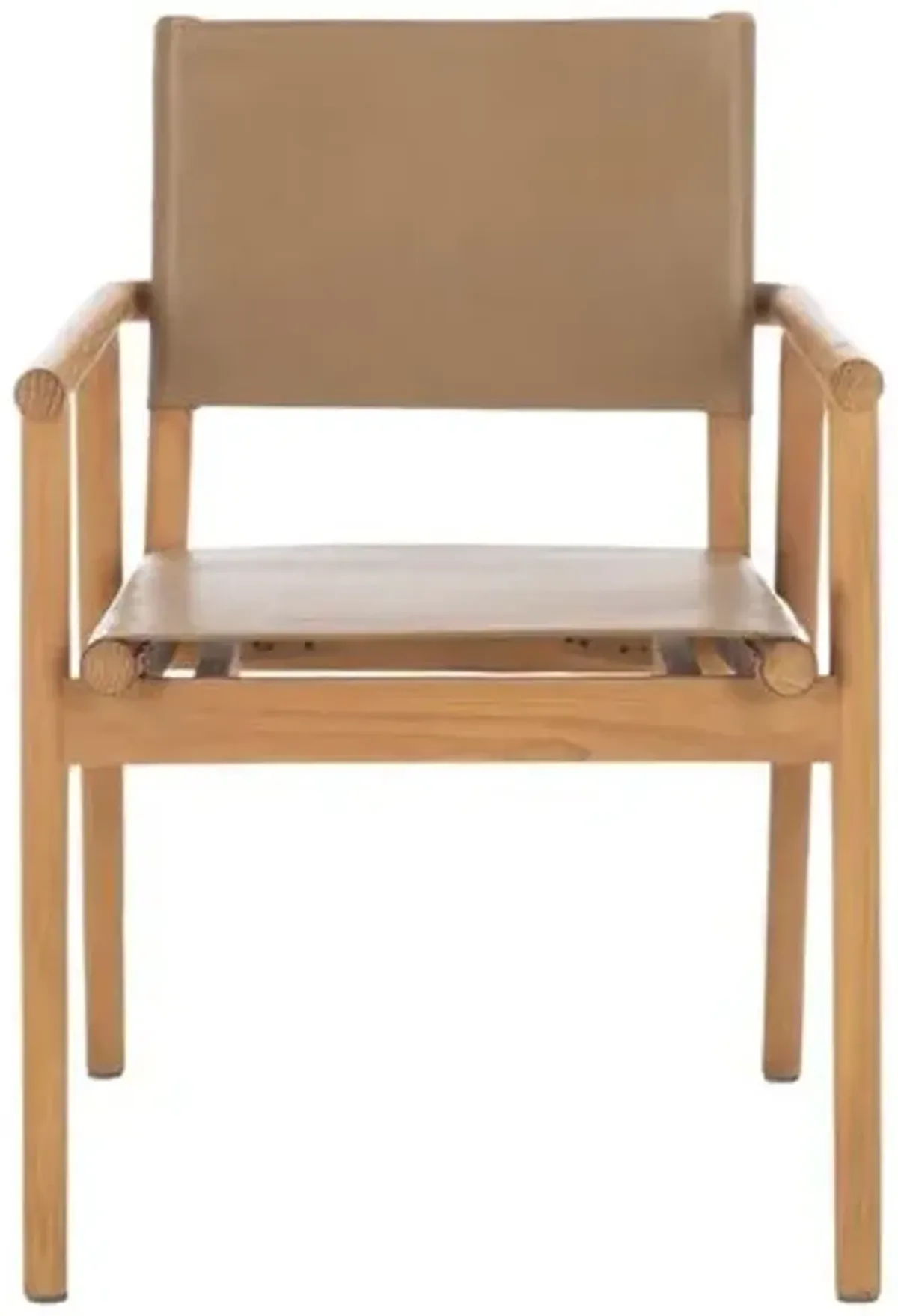 Veyrier Leather Dining Arm Chair - Brown