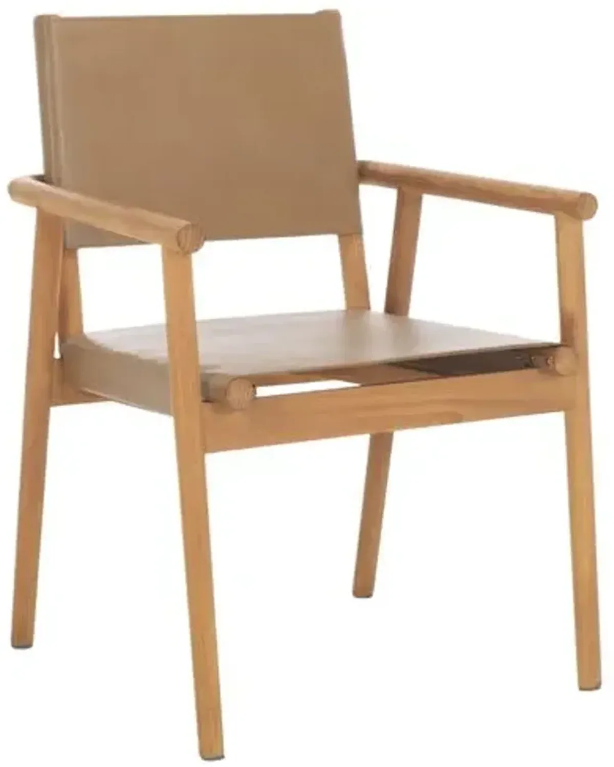 Veyrier Leather Dining Arm Chair - Brown