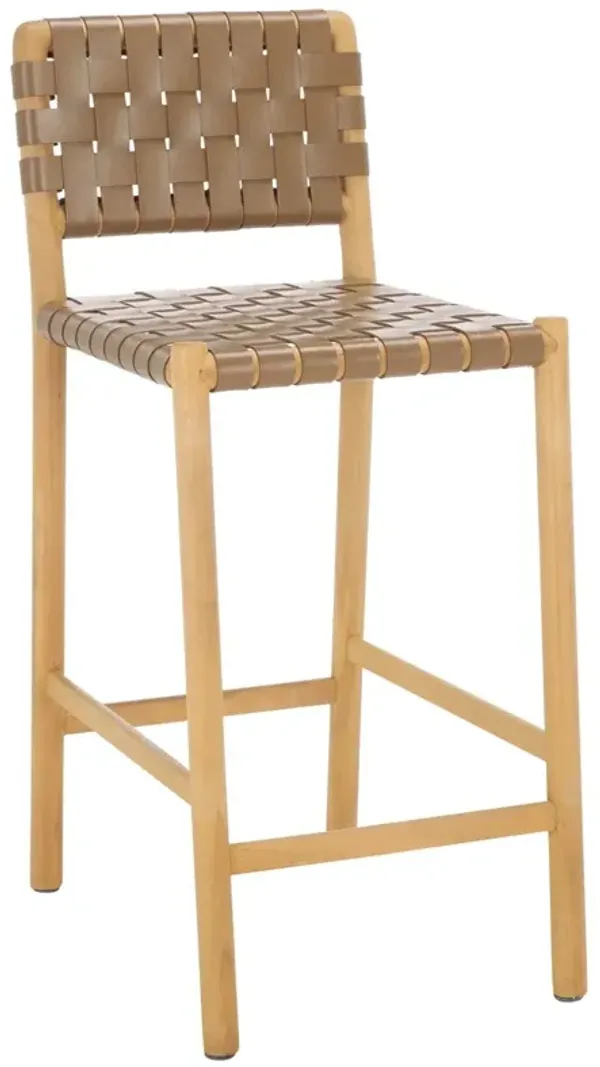Aedricel Woven Leather Counter Stool