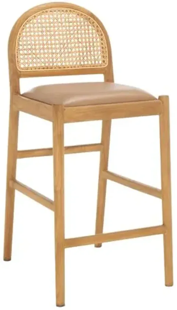 Erynor Rattan & Leather Counter Stool