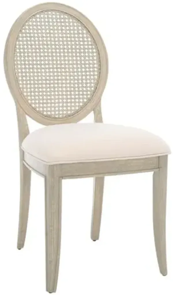 Set of 2 Rosen Rattan Back Dining Chair - Beige/Rustic Grey