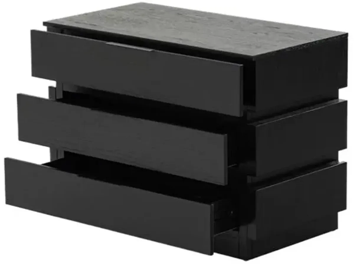 Thyran 3-Drawer Stacked Chest - Black