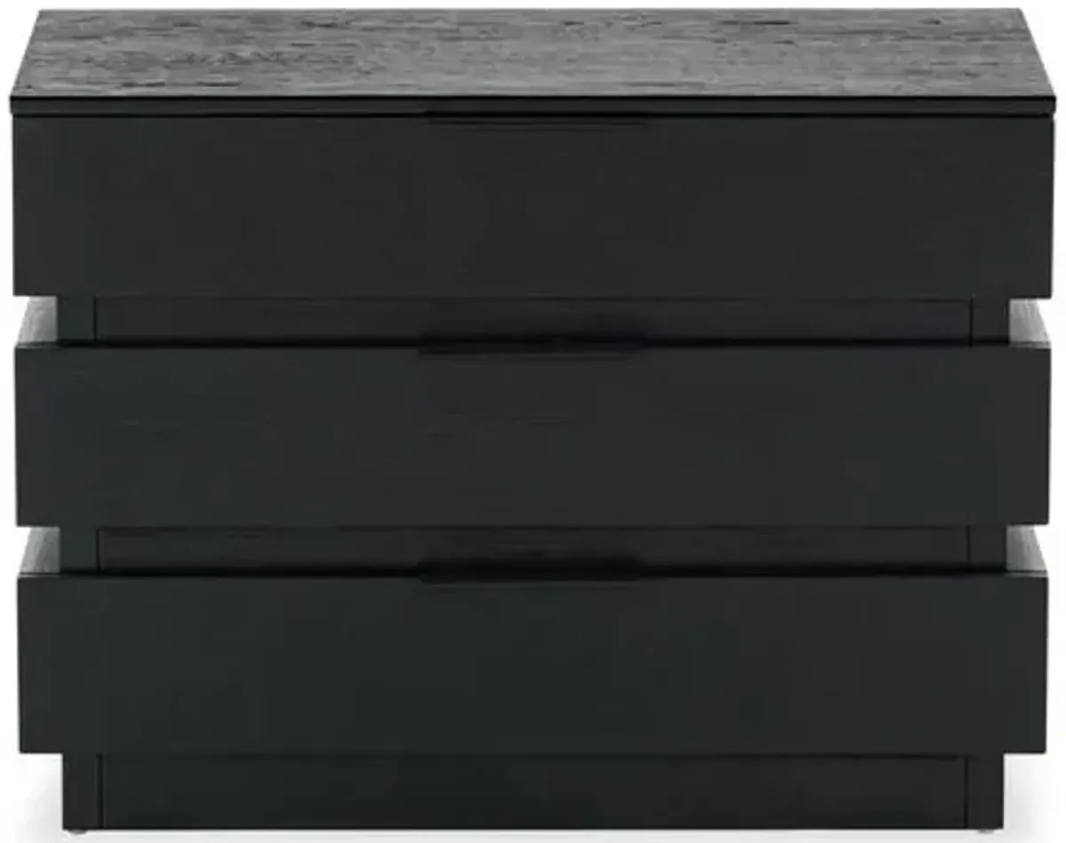 Thyran 3-Drawer Stacked Chest - Black