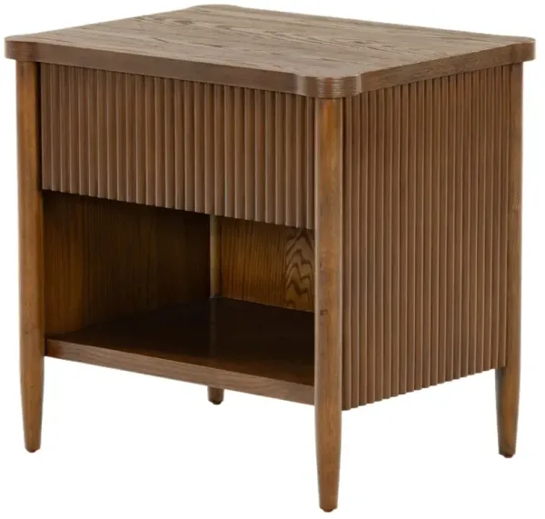 Evarett 1-Drawer Fluted Nightstand