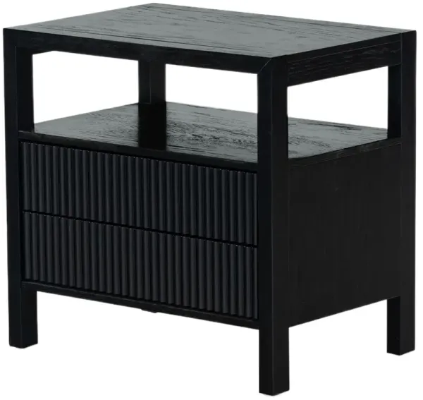 Evarett 2-Drawer Fluted Nightstand