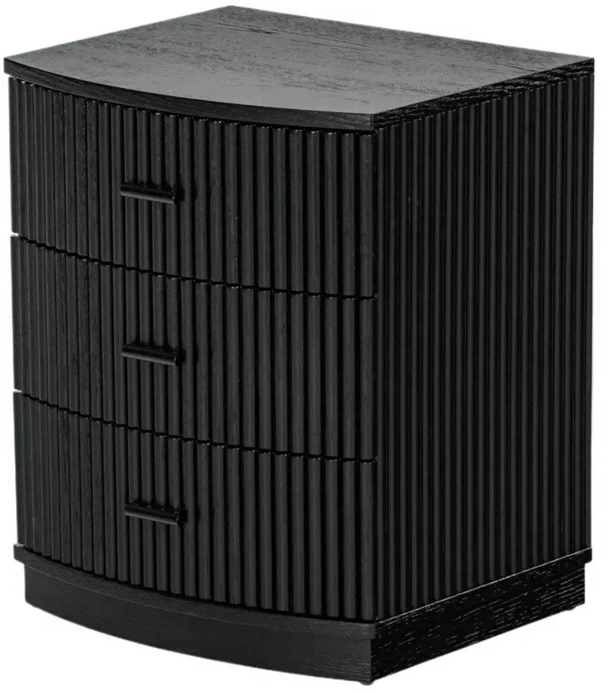 Evarett 3-Drawer Fluted Nightstand