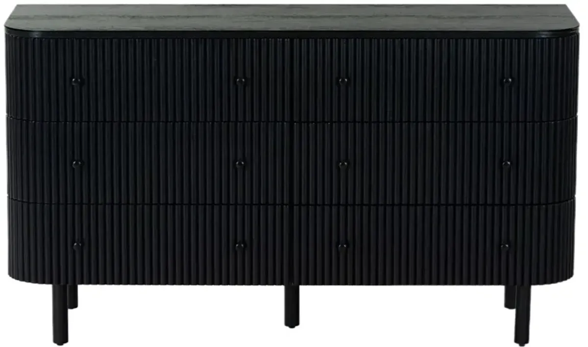 Evarett 6-Drawer Fluted Dresser