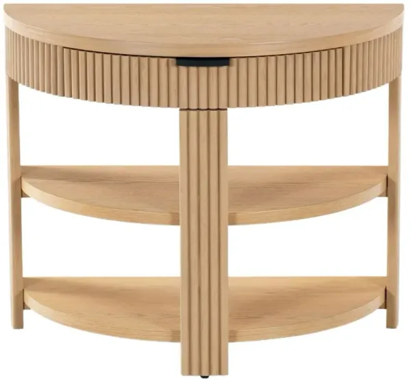 Evarett Half Moon Fluted Console Table