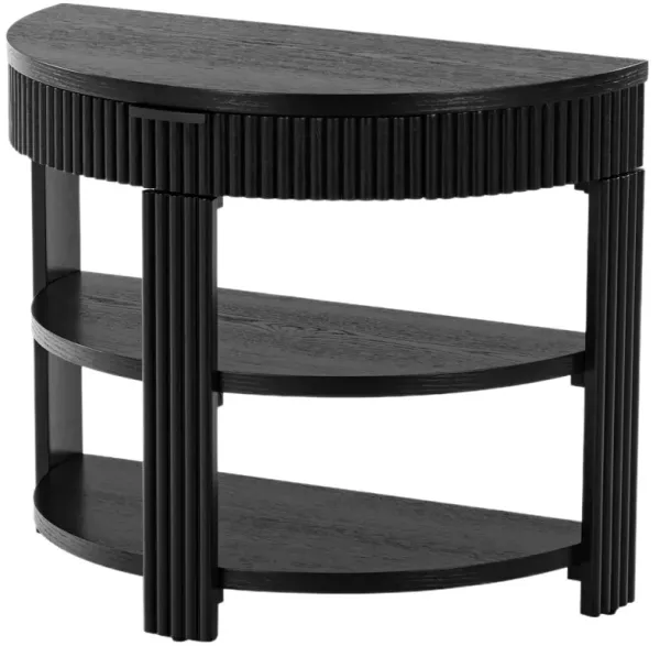 Evarett Half Moon Fluted Console Table