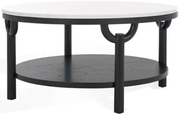Evara Marble Top Coffee Table - Black/White