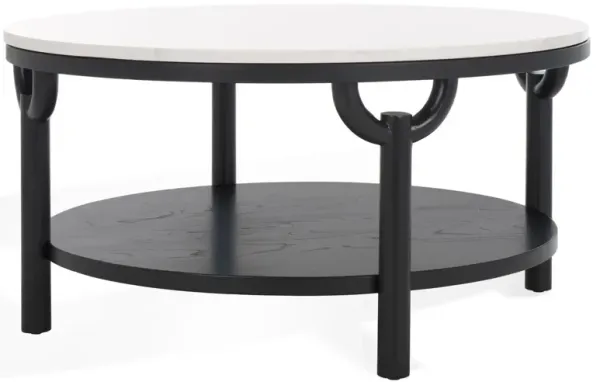 Evara Marble Top Coffee Table, Black/White