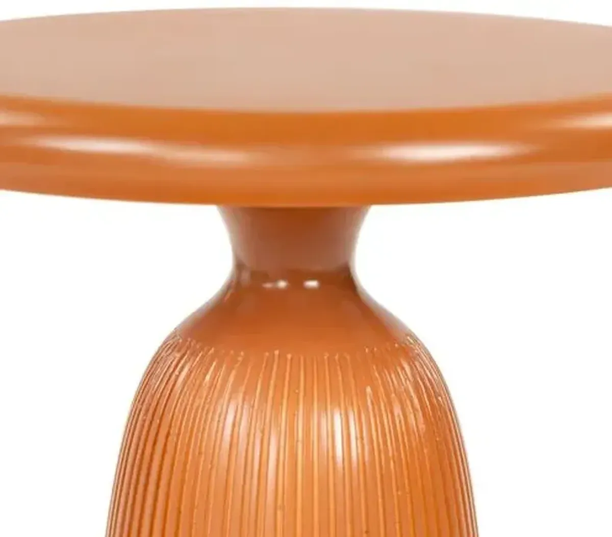 Finoryn Round Concrete Accent Table - Brown - 21.7Hx15.7Wx15.7D in