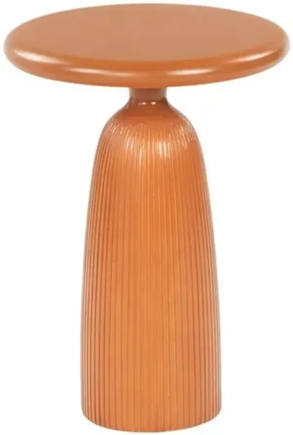 Finoryn Round Concrete Accent Table - Brown - 21.7Hx15.7Wx15.7D in