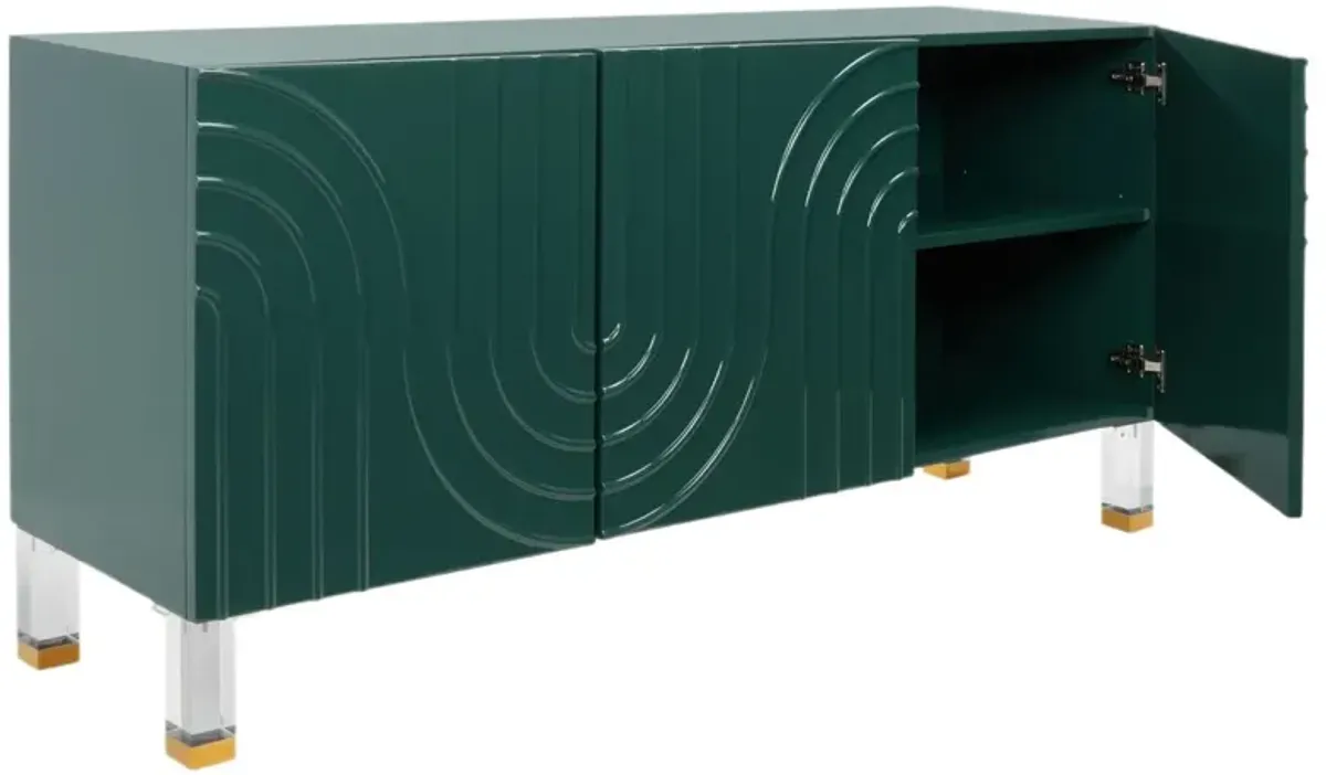 Serrena Wave Acrylic 3-Door Sideboard