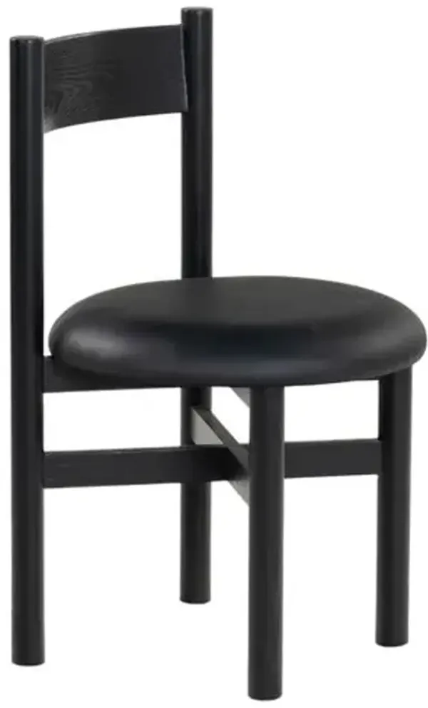 Lioraan Leather Dining Side Chair - Black