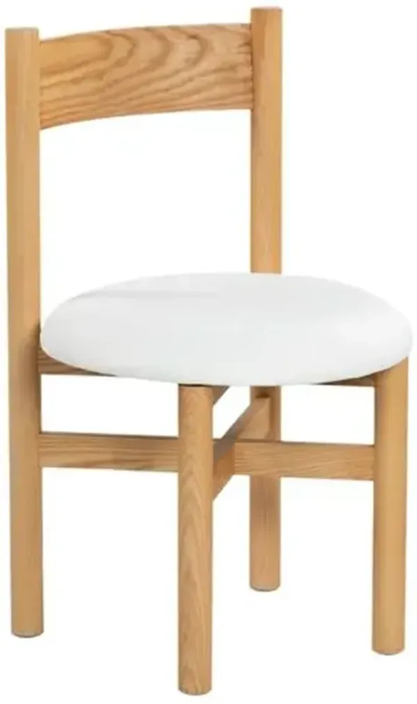 Lioraan Linen Dining Chair - Natural/White - Brown