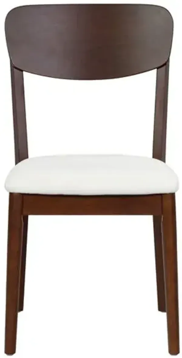 Set of 2 Colsyn Dining Side Chairs - Walnut/White - Brown