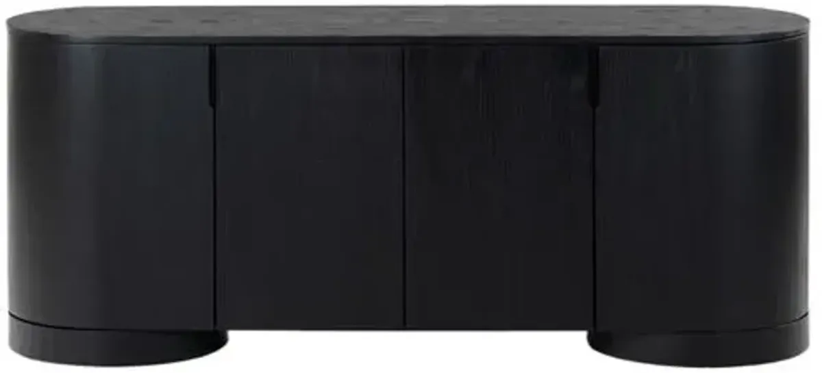Cynrae Oval 4-Door Sideboard - Black
