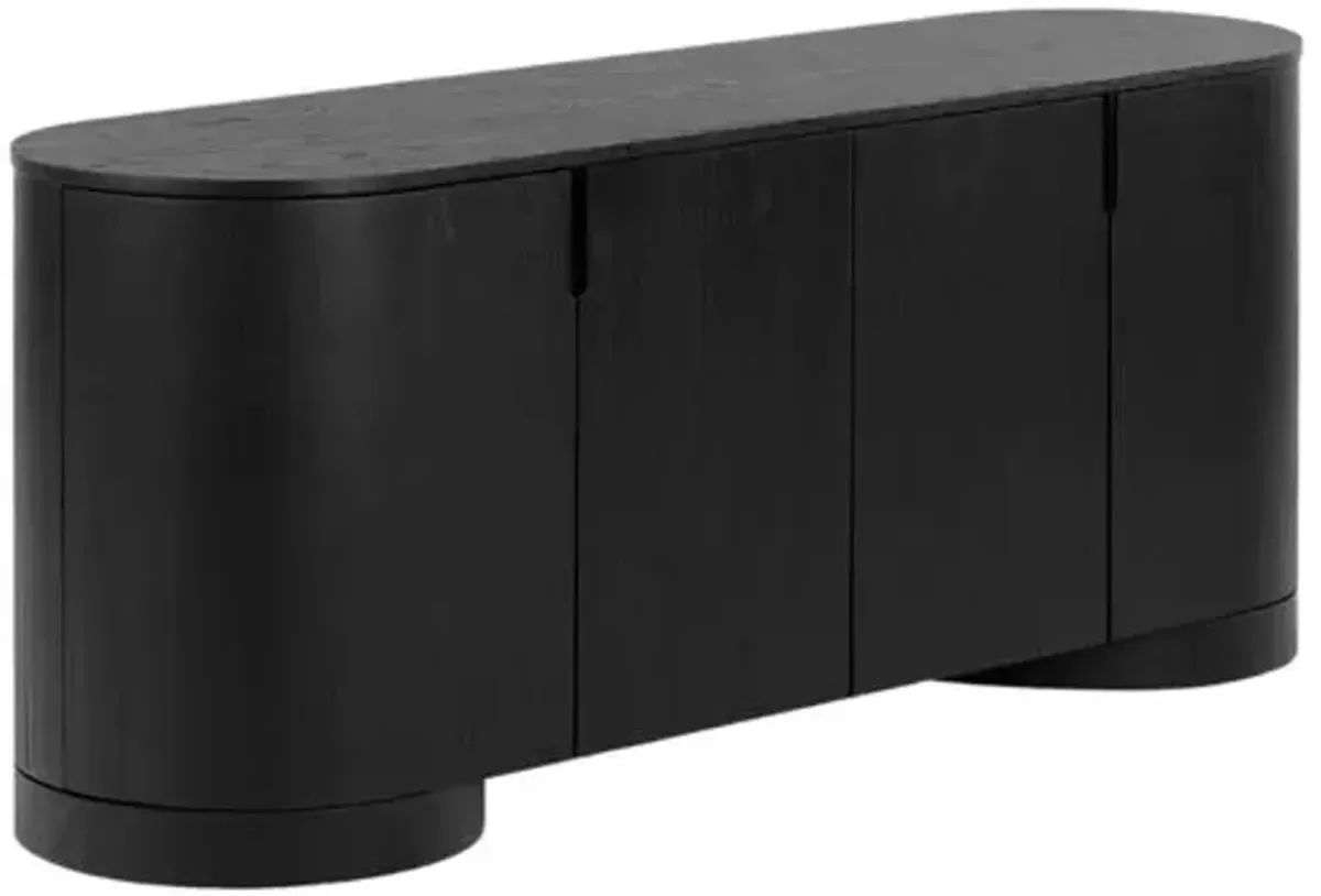 Cynrae Oval 4-Door Sideboard - Black