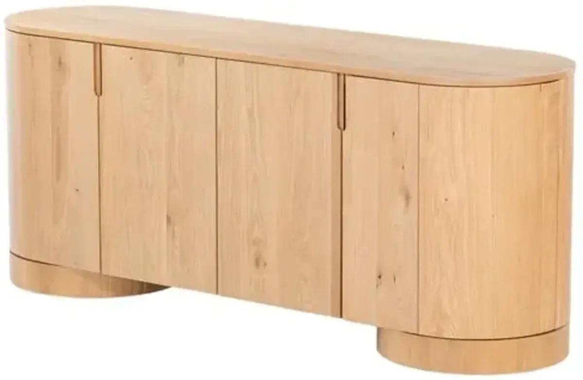 Cynrae Oval 4-Door Sideboard - Brown