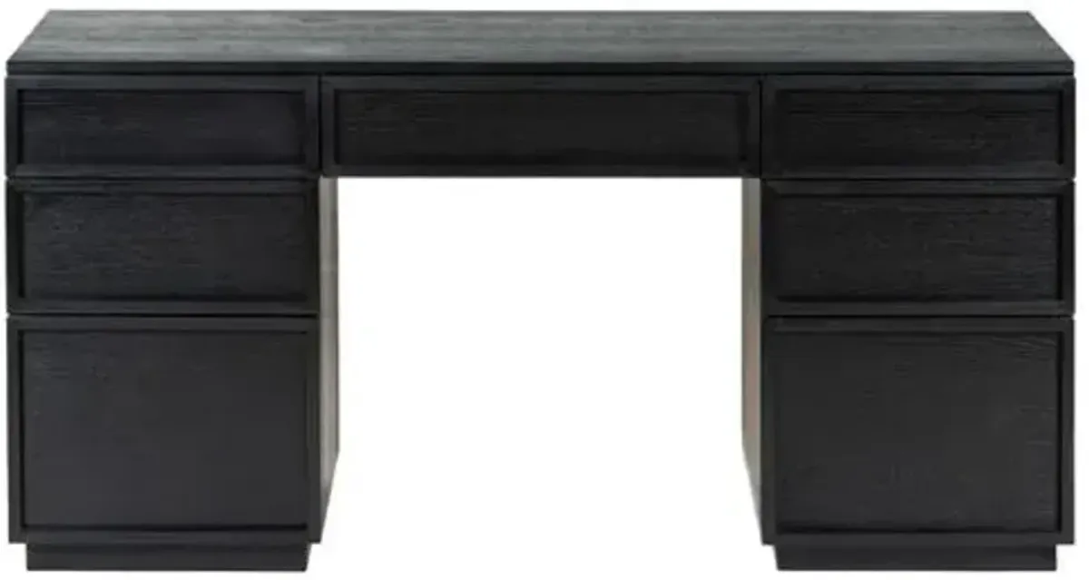 Solinor 7-Drawer Desk - Black