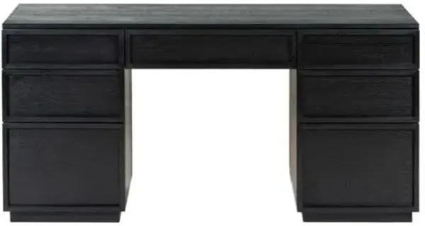Solinor 7-Drawer Desk - Black