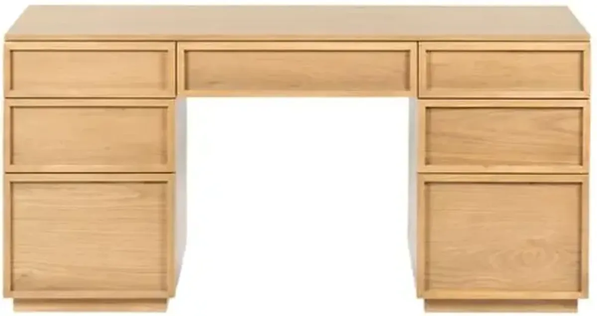 Solinor 7-Drawer Desk - Brown