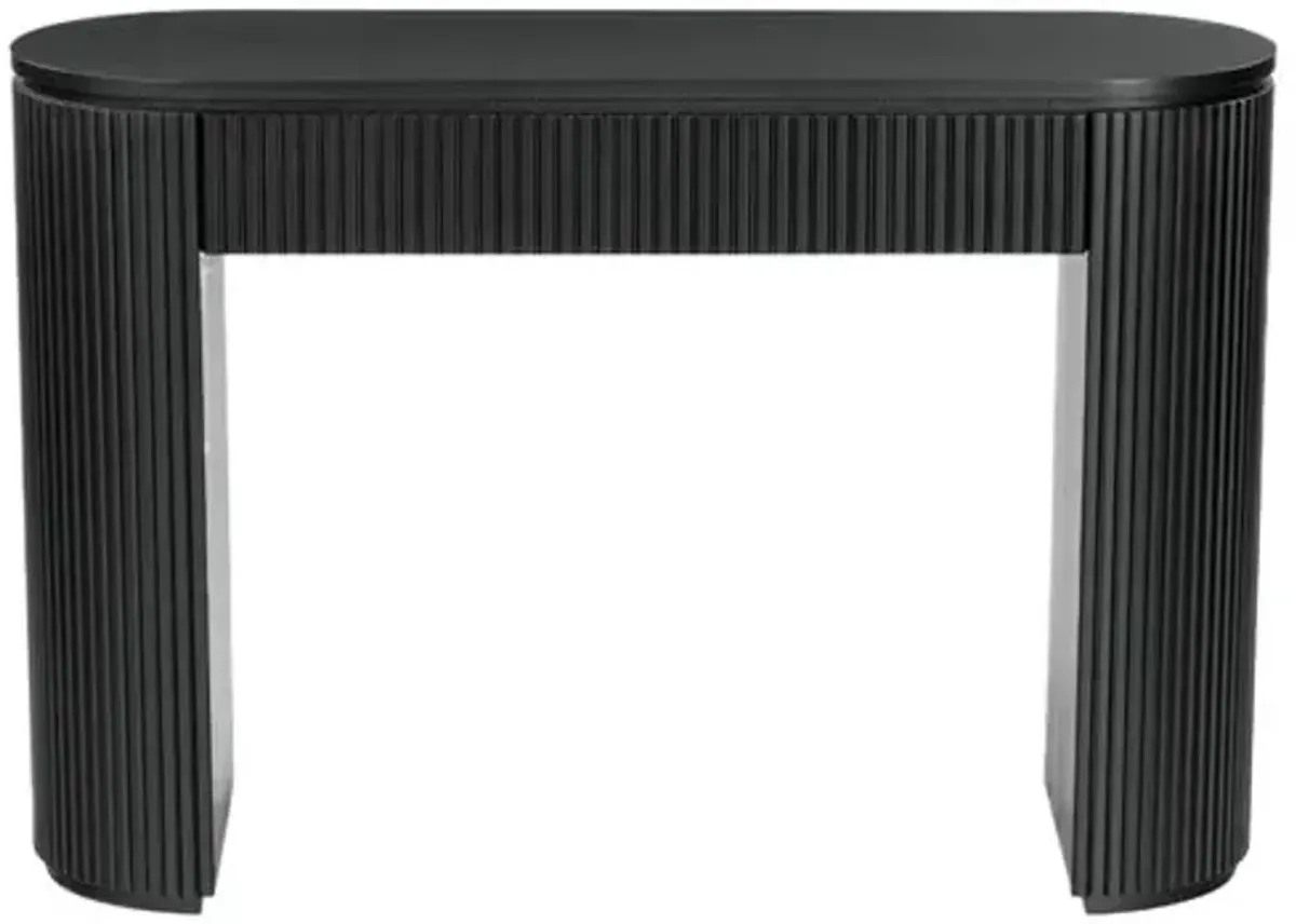 Renus Fluted 1-Drawer Console - Black