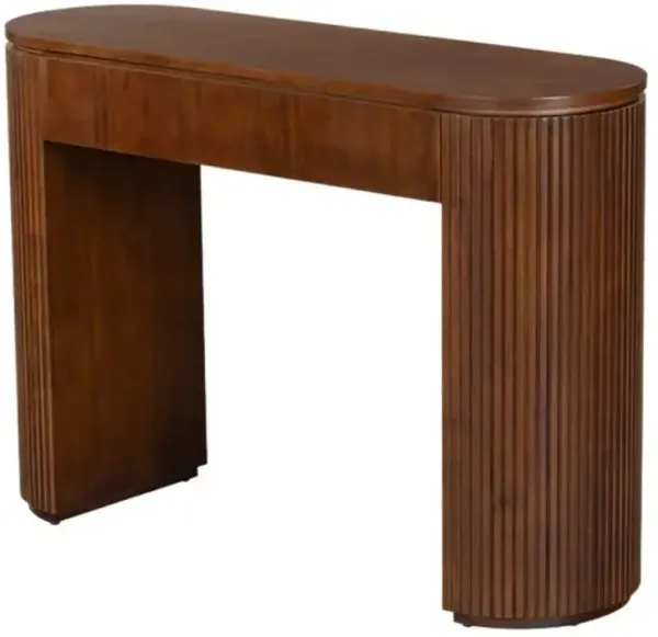 Renus Fluted 1-Drawer Console - Brown