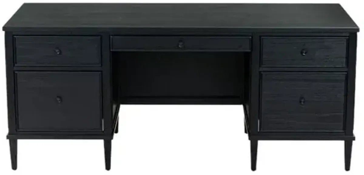 Zyan 5-Drawer Desk - Black