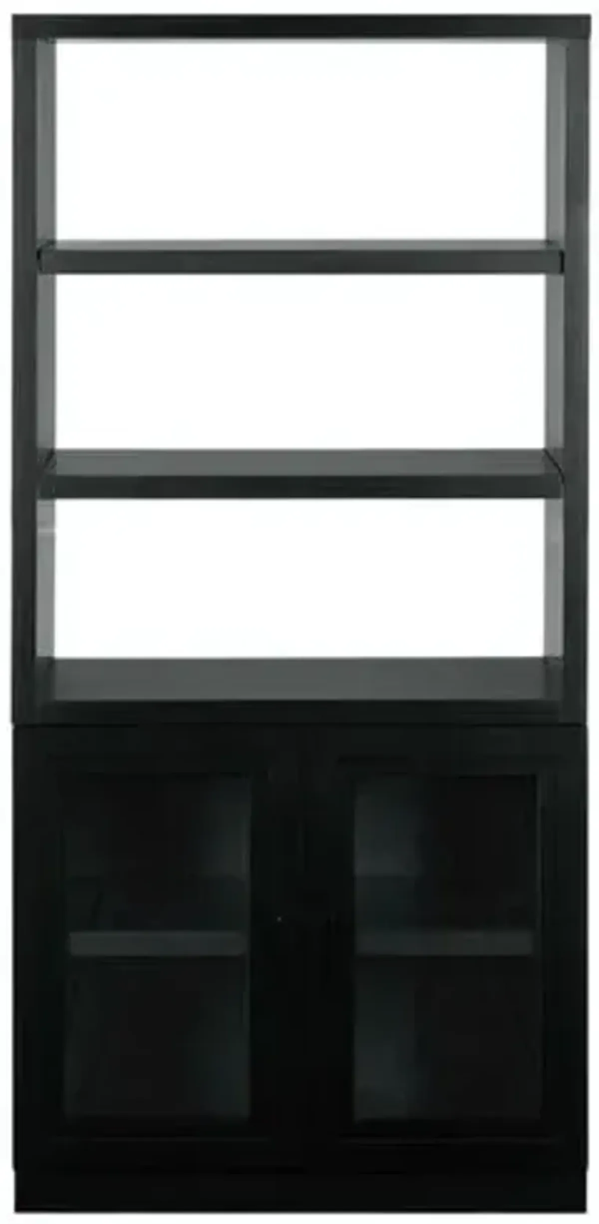 Rivenis Glass Cabinet Bookcase - Black
