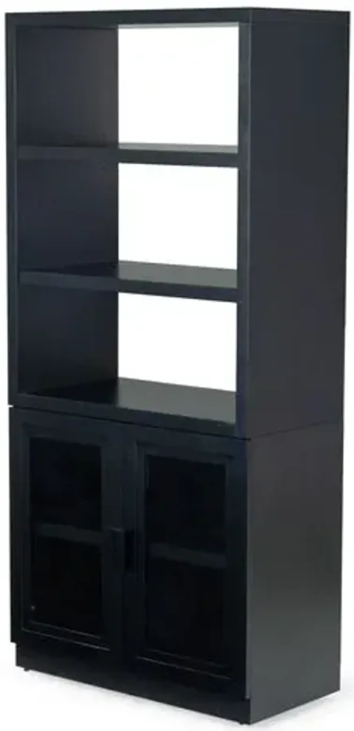 Rivenis Glass Cabinet Bookcase - Black