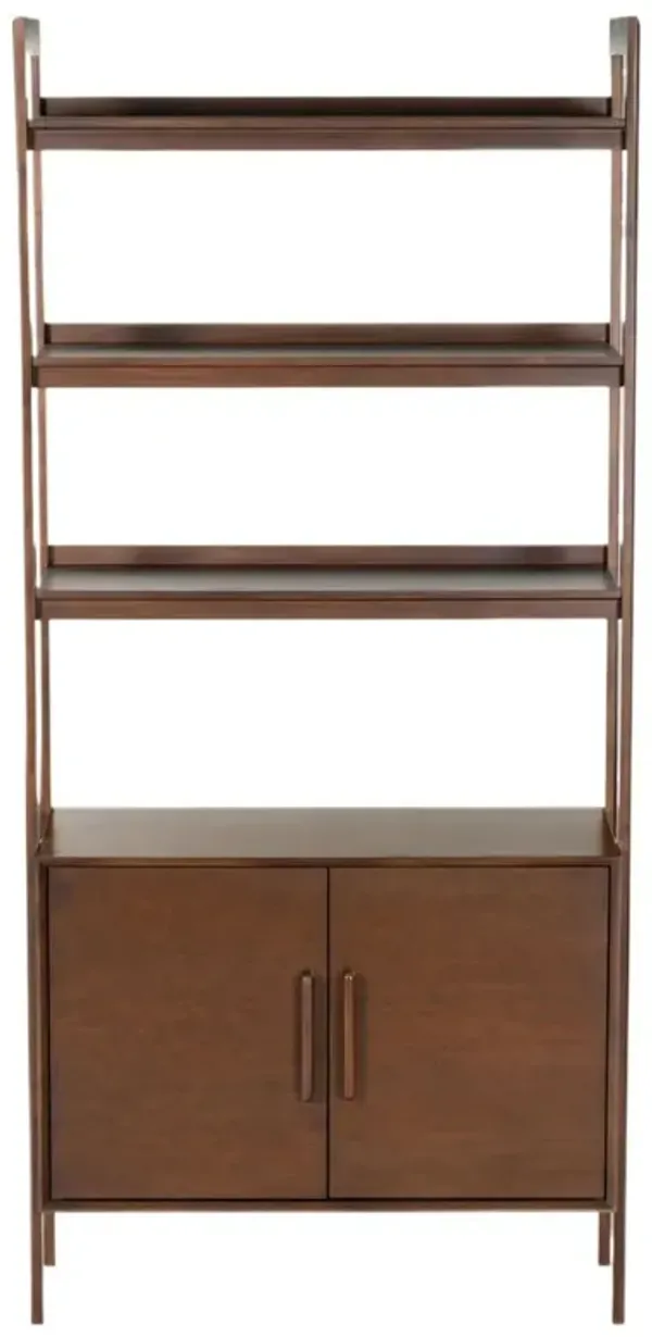 Thalen 6-Shelf Cabinet Bookshelf - Walnut - Brown