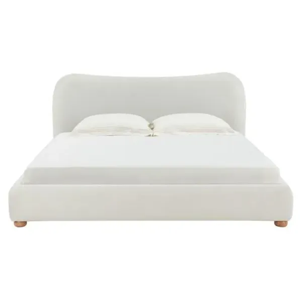 Ezrena Boucle Bed - White