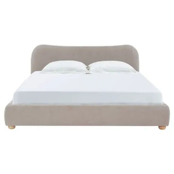 Ezrena Boucle Bed - Brown