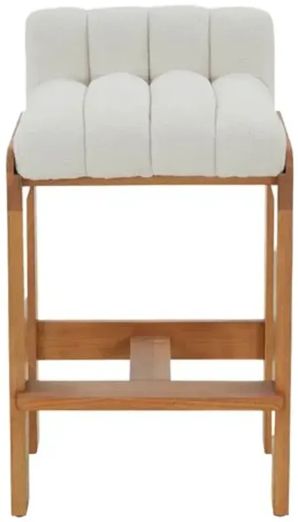 Teyrine Boucle Barstool - White