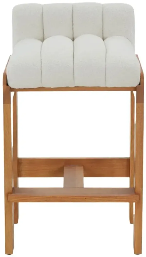 Teyrine Boucle Barstool - White
