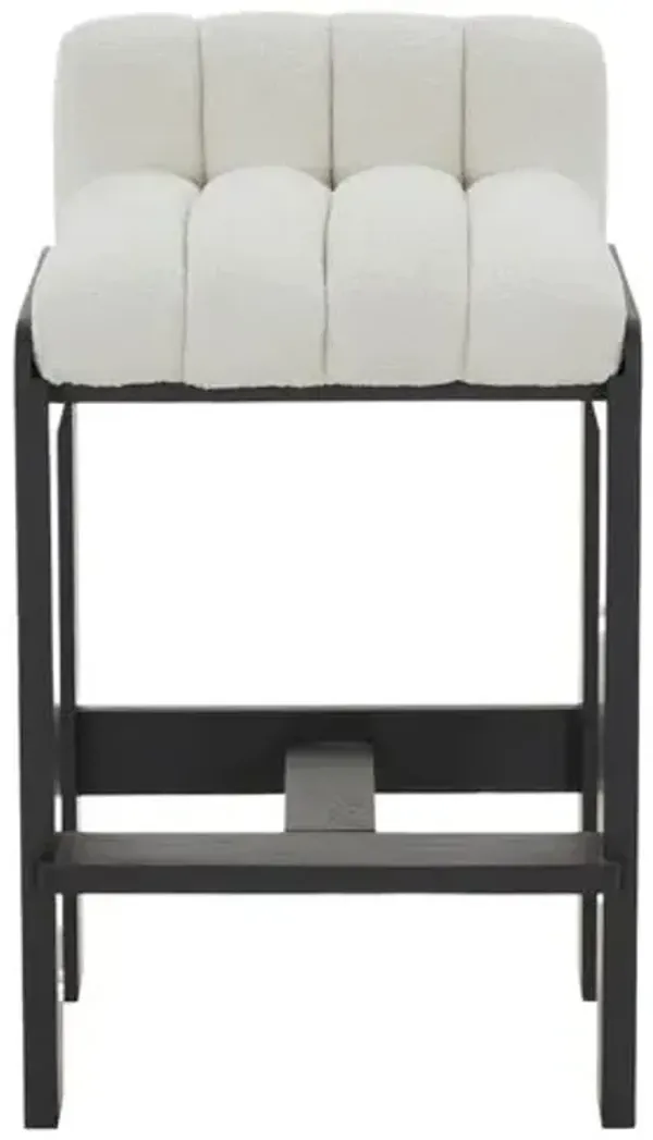 Teyrine Boucle Barstool - Black